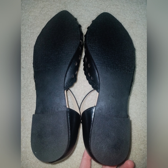 &ME BNWOT Black Flats Ankle Strap Size 10 - Picture 5 of 6